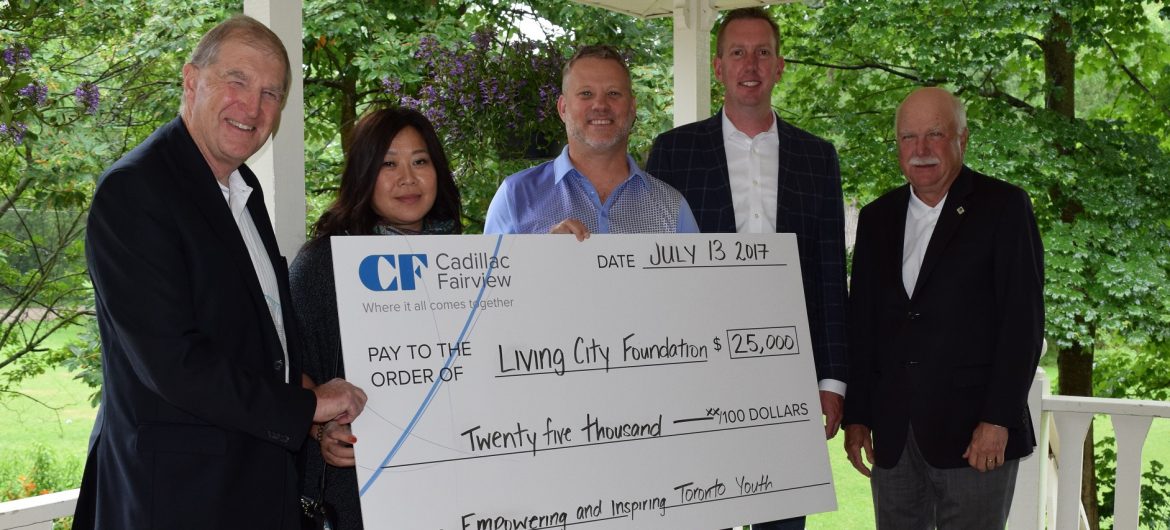 Cadillac Fairview executives present cheque to TRCA Education team for Environmental Leaders of Tomorrow project