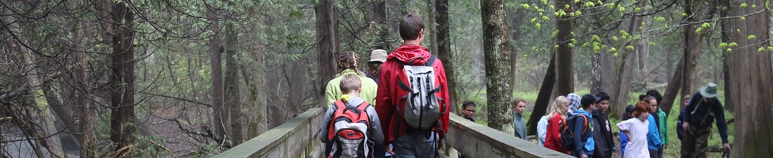 students on forest trail at Claremont Nature Centre